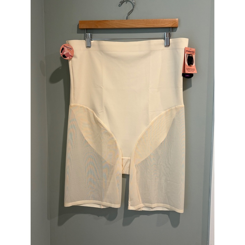 Shapermint Essentials Everyday Empower Mesh Shaper Short Beige 2XL 55010 NEW